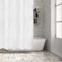 White Waffle Shower Curtain Luxury Hotel 100% Pure Thick Heavy Cotton 72 x 72 Inches