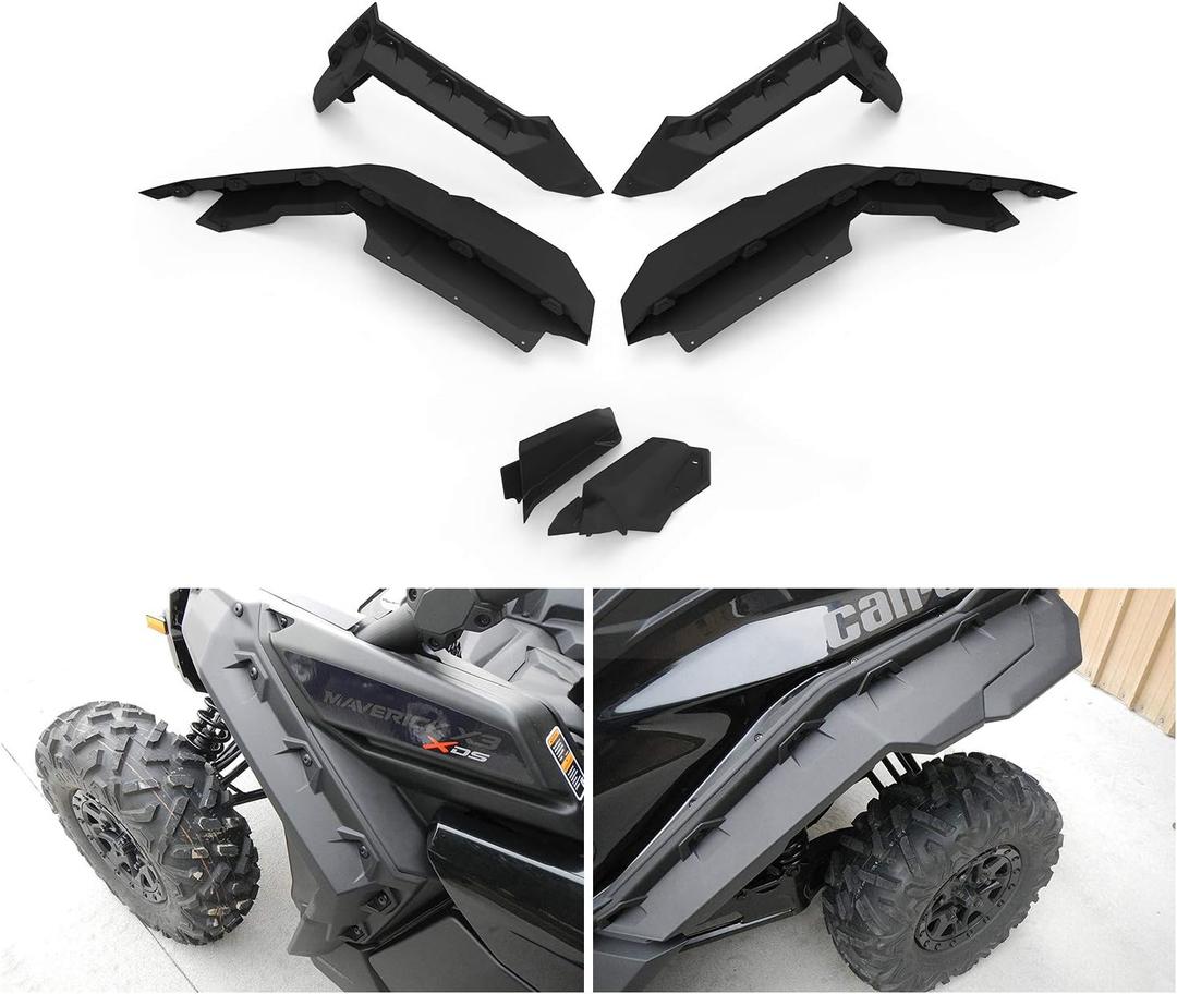 Maverick X3 Fender Flare Extensions, A & UTV PRO Extended Mud Fender Flares Front & Rear for 2017-2024 2025 Can Am Maverick X3 & X3 Max RS Turbo R RR 2 & 4 Doors Accessories Replace # 715002973