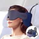 Travel Pillows for Airplanes, 360 Head Support for Long Flight, Soft Airplane Pillow with 3D Eye Mask for Sleeping, Stop Bobblehead, Airplane Headrest Gadgets, Dark Grey