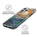 lioscre for iPhone 16 Pro Stained Glass Phone Case 6.3", Aesthetic Sun Beach Ocean Waves Art Case Cute Pattern Print Design Cover Anti-Scratch Glossy 2-Layer Hard Prevention Funda for Woman Girls Men