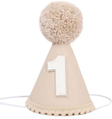 TERJIO Boys 1st/First Birthday Cone Hat - One Year Old Boy Birthday Decorations.