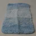 OLANLY Bathroom Rugs Mat 24"x16", Extra Soft Absorbent Microfiber Bath Rugs, Rubber Backing, Quick Dry, Machine Washable Bath Mats for Bathroom Floor, Tub and Shower, Home Decor Accessories, Light Blue