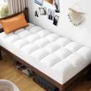 ABENE Twin Size Mattress Topper for Back Pain Relief, Extra Thick Mattress Pad Pillowtop, Soft Plush Mattress Cover Bed Topper with Deep Pocket, Overfilled Down Alternative Filling, White
