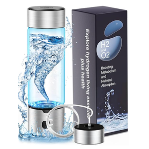2025 Upgraded Hydrogen Water Bottle, Portable Hydrogen Water Ionizer Machine with SPE/PEM Tech, Hydrogen Water Generator, Rechargeable Hydrogen Rich Water Glass Health Cup for Home Travel (Silver)