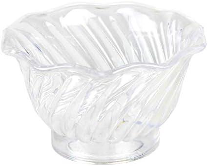 FSE PLDS005C Dessert Dish, 5 oz., Swirl Tulip Shaped, Stackable, Pack of 12