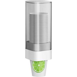 MYITYARD Cup Dispenser, Pull Type Wall Mount Cup Holder for Water Cooler Fit 3oz-5oz Disposable Paper and Plastic Cups, Bathroom Mouthwash Cup Dispenser for Home, Office, Gym, Hospital (White) (Small)