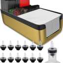 Esatto Professional Bar Products Premium Bar Caddy (Gold), Used to Easily Organize Bar Items and Workspace, With Additional 12 Pourers For Precision Pouring and 12 Pourer Covers