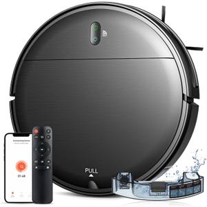 Robot Vacuum and Mop Combo, 2 in 1 Robotic Vacuum Cleaner with Schedule, App/Alexa/Voice Control, Slim 2.87", Self-Charging, Strong Suction & Long Runtime, Ideal for Hard Floor, Pet Hair, Carpet (Black)
