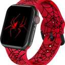 ACESTAR Double Sided Band Compatible with Apple Watch Band 38mm 40mm 41mm/42mm(Series 10), Spider Web Cartoon Soft Silicone Replacement for iWatch Series 10 9 8 7 6 5 4 3 2 1 SE