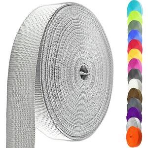 Nylon Webbing 1.5 Inch, Heavy Duty Nylon Webbing Strap 12 Yard,Durable Nylon Strapping for Indoor or Outdoor Gear, DIY Crafting, Repairing (Silver Gray, 12 Yard)