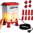 Heated Chicken Waterer 1.9 Gal, Winter, Freeze Proof Chicken Waterer, 4 Nipples for Clean WaterDetachable Legs, Adjustable Height for Chickens, Pigeons, Beaked Poultry