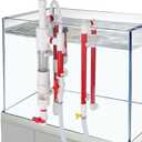 hygger Aquarium Overflow Filter with Waste Collection Separator, External Hanging Filter Accessory, Fish Tank Siphon Filtration System for Saltwater Freshwater Tank Greater Than 15 in Height, Red