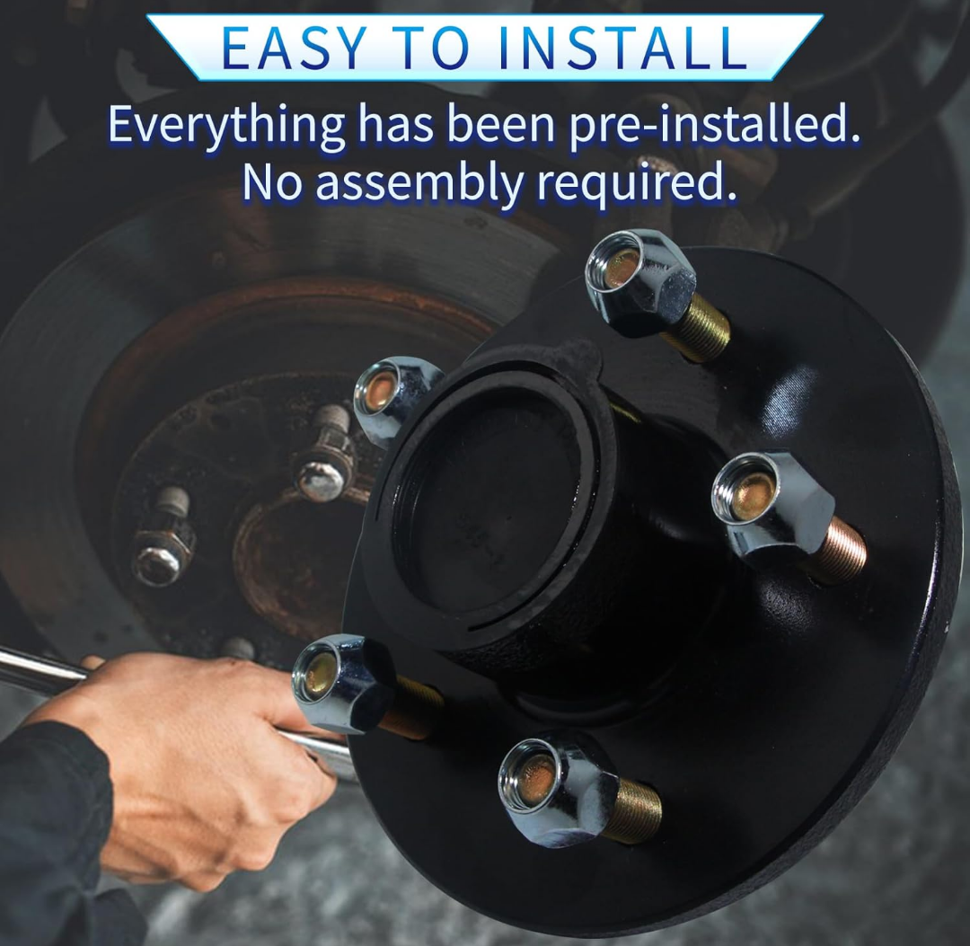 Trailer Hubs 5 Lug 4.5 5x4.5 for 3500Lb 1-1/16'' to 1-3/8'' #84 Tapered Trailer Axle 2 Sets