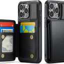 Vinich for iPhone 15 Pro Wallet Case with Card Holder, RFID Blocking Credit Slots Kickstand Shockproof Phone Cover for Women Men, Black