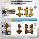 Concealed LED Digital Display Shower Diverter Valve Shower Mixing Valve Single Way Can Use All the Time Brushed Gold