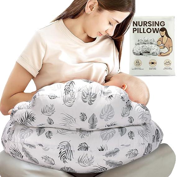 PILLANI Nursing Pillow, Breastfeeding Pillows for Enhanced Safety & Comfort for Mom & Baby, Removable Cotton Cover, Adjustable Waist Strap, Breastfeeding Essentials, Baby Registry Search