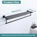 Alise 32 Inch Towel Racks for Bathroom Wall Mounted,Bathroom Towel Rack with Tower Bar,Double Towel Racks for Bathroom,SUS304 Stainless Steel Bathroom Towel Holder Matte Black