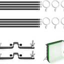 118" / 3m Background Folding Crossbar, Photography Lighting Muslin Backdrop Support Crossbar, 2 x 3m Crossbar, 2 x Mount,6 x Clip
