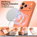 LOVE 3000 Designed for iPhone 17 Pro Case, Premium Silicone [Compatible with Magsafe][Soft Anti-Scratch Microfiber Lining] Shockproof Protective Phone Case for Men Women 6.3", Bright Orange