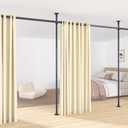 Curtain Rods No Drilling - Room Divider Tension Rod, Adjustable 28-171in(W) 4-10ft(H) Heavy Duty Floor to Ceiling Stand Temporary Privacy Wall Dividers Separation Partitions Black Window Rods