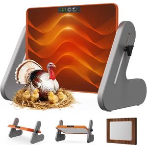 Ficuswin Brooder Heater for 20 Chicks, Chicken Heating Brooder Plate with 3 Adjustable Temp Settings, Safe Coop Heater for Poultry Cage Warmer, 16"x10" Energy Efficient Radiant Heat Pad