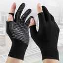 2 x Nylon Work Glove for Garden Cycling Gloves Lightweight (Black-2 Pair)
