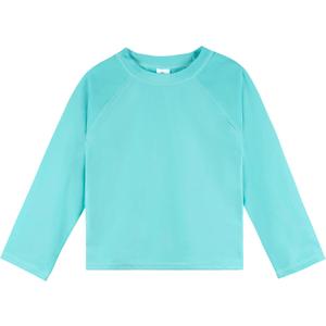 Gerber Unisex Baby Standard Toddler UPF 50+ Long Sleeve Rashguard Swim Shirt, Aqua, 18 Months