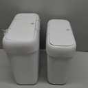 funest 2 Pack Bathroom Trash Can with Lid, 3 Gal/12 L & 2.7 Gal/10L Garbage Can with Pop-Up Lid, Small Spaces Plastic Trash Can, Slim Trash Bin Waste Basket for Bathroom,Rv, Office, White
