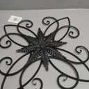 Glitzhome Black Metal Wall Art Decor, 20 Inch Iron Wall Decor with Clematis Scroll Pattern, Indoor Outdoor Wall Accent for Garden Porch Patio
