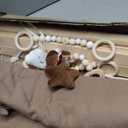 Razee Wooden Baby Play Gym Play Mat, Foldable Baby Gym with 6 Hanging Sensory Toys for Newborn Shower Gift