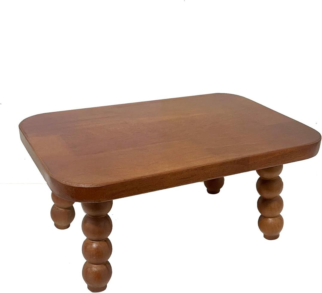 JUIOETURHeavy Duty Wooden Step Stool for Adults - 330 lb Capacity w/Detachable Legs - Tool-Free Assembly Step Stool for Office, Bathroom, Garden & Bedroom Storage (Brown)