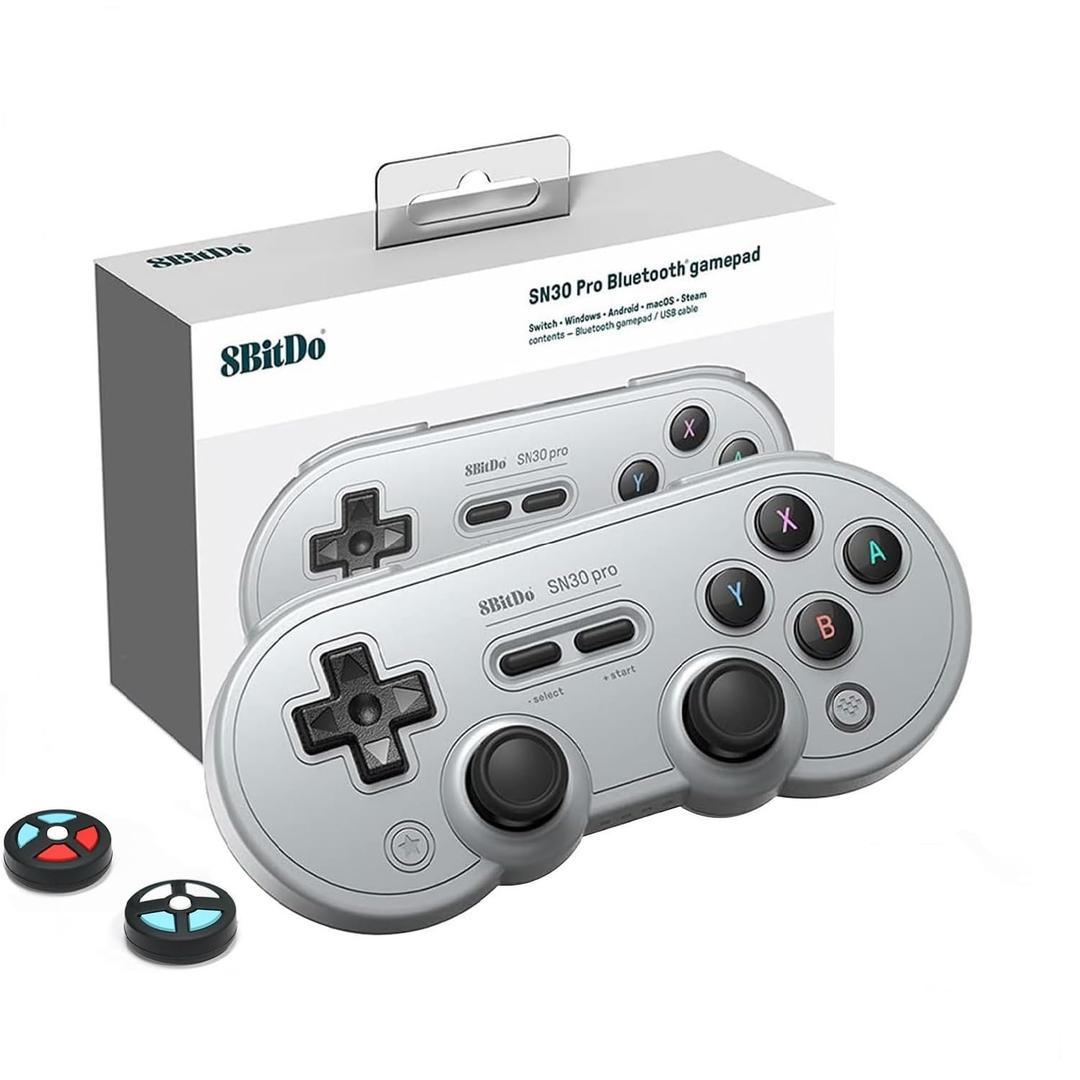 8Bitdo SN30 Pro Wireless Bluetooth Controller (Hall Effect Joystick Update) with Joysticks Rumble Vibration USB-C Cable Gamepad Compatible with Switch,Windows, Mac OS, Android, Steam (Jade Gray)