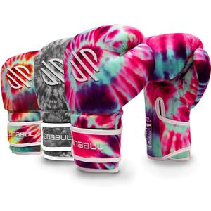 Sanabul Funk Strike Tie Dye Gel Boxing Gloves for Men & Women, Stylish and Protective Kickboxing Muay Thai Gloves for Training Sparring Punching Bag (10 oz, Purple Swirl)
