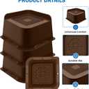 ANNKUT Bed Risers 3 Inch Heavy Duty, Furniture Risers for Bed Desk Table Sofa Couch,Oversized Bed Lifts Risers,Support up to 5000 Lbs(4 Pack Brown)