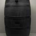 50-Gallon ECO Rain Barrel Made with 100% Recycled Plastic, Flat Back Rain Water Collection Barrel, Black