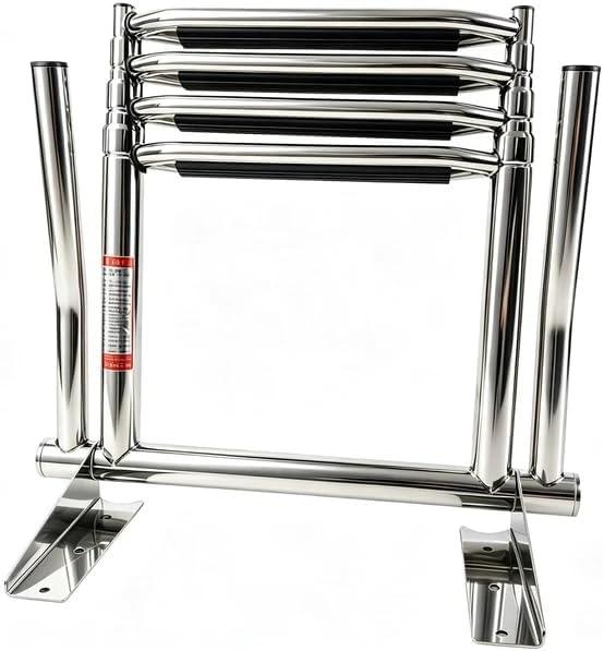 4-Step Boat Ladder Marine Stainless Steel Telescoping Ladder