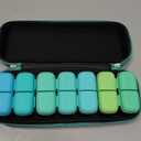 Weekly Pill Organizer 2 Times a Day, 7 Day Travel Medicine Pill Organizer with Moisture-Proof Silicone Lid, AM PM Daily Pill Box for Vitamins & Supplements, Aesthetics Pill Case(Green)