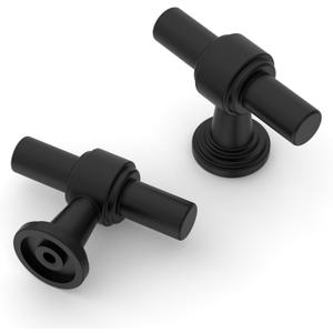 Asidrama 10 Pack Matte Black Kitchen Cabinet Knobs for Dresser Drawers - Zinc Hardware (Single Hole Knob)