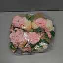 Novabright 4 Packs Artificial Flowers Centerpieces for Tables Decoration Faux Floral Pink Hydrangea in Small Burlap Vases Centerpiece Bouquets for Spring Easter Table Wedding Home Office Party