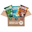 Quest Nutrition Protein Chips Variety Pack, BBQ, Cheddar & Sour Cream, Sour Cream & Onion, High Protein, Low Carb, 1.1 oz (Pack of 12), Best By 05/16/2026