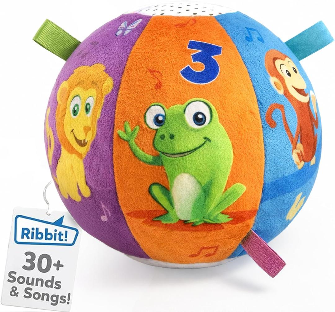 Move2Play, Hilariously Interactive Baby Ball with Music & Sound Effects | First Birthday Gift | Toddler Toy for Boys & Girls | Age 6, 9, 12, 18+ Month | 1, 2+ Year's Old (Baby Ball)