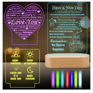 Friendship Gift for Women, 3D Illusion Lamp for Bestie, Wife, Best Friend Birthday Graduation Gifts for Women Daughter & BFF Birthday Holiday, 7 Colors+3 Modes, Dimmable