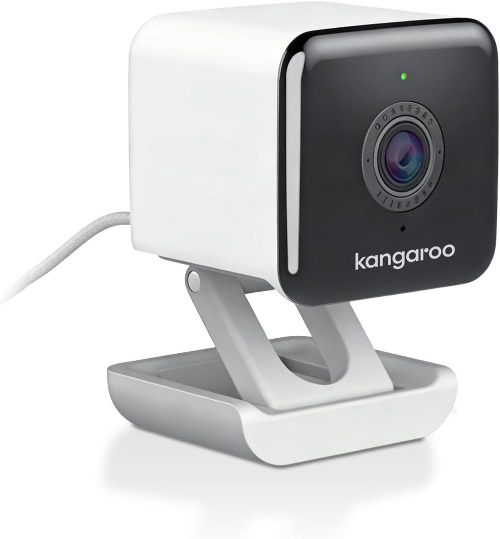 Kangaroo Mini Security Camera, Indoor Outdoor WiFi Camera with AI Detection, Color Night Vision, Two-Way Audio, Built-in Siren, Compact Design for Wall or Table (1 Camera)