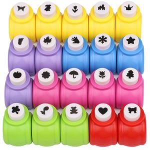 Craft Punches 20pcs, Katfort Hole Punch Shapes 20 Patterns, Craft Hole Punch Shapes, Shape Paper Punch Set for Crafts for Adults for DIY Scrapbooking Nail Art Craft Punchers Supplies