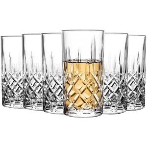 binsakao Highball Glasses Collins Tall Beverage Set of 11,14 Ounce Cups Glassware for Drinks, Water, Beer, Soda