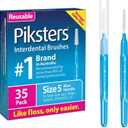 Piksters Interdental Brushes, 35 pk, Size 5, Interdental Tooth Brush for Large Gaps, Gum Soft Bristles for Plaque Removal, Safe for Braces (35 Count (Pack of 1))