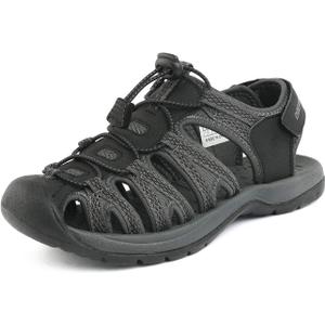 DREAM PAIRS Women's 160912-W Adventurous Summer Outdoor Sandals (7.5, Black/Dark/Grey)