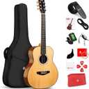 Vangoa 3/4 Acoustic Guitar Kit, 36 Inch Acustica Guitarra Dreadnought Bundle for Beginner Adult Youth Travel With Steel String Spruce Wood Gig Bag Tuner Pickguard, Right Hand