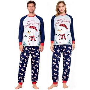 GRPSKCOS Couple Christmas Pajamas Adults Christmas Long Sleepwear Matching Santa Pyjamas for Men Women.XL
