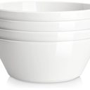 MALACASA Large Salad & Soup Bowls  Set of 4, 60 OZ Porcelain White Bowls for Ramen, Pasta, Pho  Microwave & Dishwasher Safe